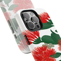 New Zealand Christmas Tree Phone Cover, Pohutukawa Flower iPhone Tough Phone Case, Dual Layer Botanical Case, Kiwi Nature Present
