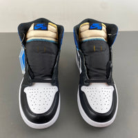 High Top Sneakers, White Black Blue Colorway, Lace Up Design, Casual Gift for Sneaker Fans