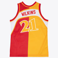 Atlanta Hawks Dominique Wilkins 1986 Split Swingman Jersey - Red/Yellow