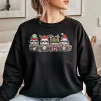 Adorable Festive Animal Sweatshirt, Christmas Raccoon Sweatshirt, Holiday Raccoon Crewneck, Winter Graphic Pullover Sweatshirt