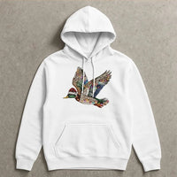 Christmas Duck Hunter Hooded Sweatshirt, Sparkling Rhinestone Mallard Duck Hoodie, Winter Outdoor Pullover Hoodie, Holiday Hunter Present