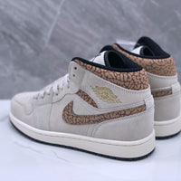 Mid Top Sneakers, Gray Brown Colorway, Lace Up Design, Casual Gift for Sneaker Fans