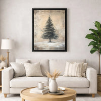 Snowy Christmas Landscape Poster, Rustic Winter Pine Tree Wall Art, Comfy Cabin Wall Art, Winter Holiday Wall Art, Nature Digital Download