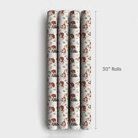 Whimsical Magic Trick Gift Wrap, Vintage Santa Playing Cards Wrapping Paper, Retro Christmas Paper, Holiday Present Wrap