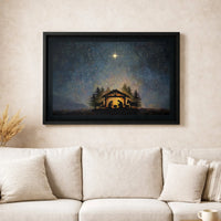 Star of Bethlehem Canvas Print, Nativity Scene Canvas Wall Art, Religious Christmas Canvas Decor, Christian Holiday Wall Art Present