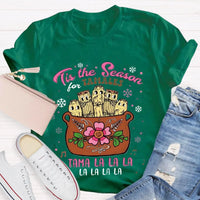 Humorous Latin Food Christmas T-Shirt, Tis the Season Tamale Shirt, Festive Tamales Graphic Tee, Mexican Food Holiday Shirt, Foodie Xmas Present