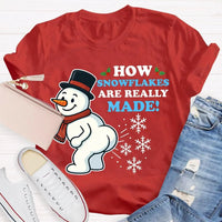 Festive Holiday Graphic Tee, Snowman Snowflake Christmas T-Shirt, Adorable Winter Snowman Shirt, Unisex Merry Christmas Tee, Xmas Holiday Present