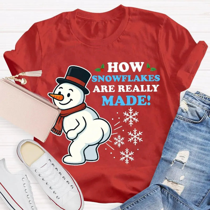 Festive Holiday Graphic Tee, Snowman Snowflake Christmas T-Shirt, Adorable Winter Snowman Shirt, Unisex Merry Christmas Tee, Xmas Holiday Present