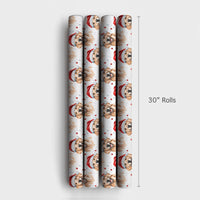 Watercolor Dog Holiday Gift Wrap, Golden Retriever Christmas Wrapping Paper, Xmas Puppy Present Wrap, Pet Lover Winter Decor