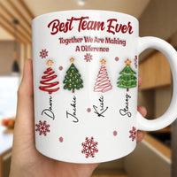 Personalized Christmas Coworker Coffee Mug, Best Team Ever Ceramic Mug, Office Appreciation Mug, Team Employee Present