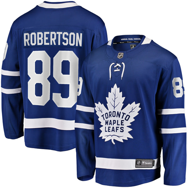 Toronto Maple Leafs Nicholas Robertson Blue Home Premier Breakaway Player Jersey