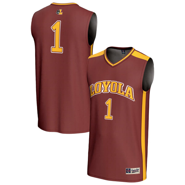 #1 Loyola Chicago Ramblers Lightweight Basketball Fashion Jersey - Maroon