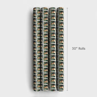Retro Christmas Wrapping Paper, Vintage Snowman Postage Stamp Wrapping Paper, Nostalgic Holiday Gift Wrapping Paper, Winter Xmas Gift Wrap