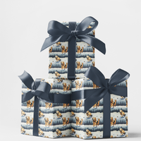 Adorable Dog Christmas Gift Wrap, Hockey Golden Retriever Wrapping Paper, Winter Sports Pet Gift Wrap Roll, Festive Hockey Dog Wrapping Paper