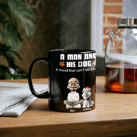 Personalized Cartoon Pet Portrait Mug, Custom Dog Dad Coffee Mug, Ceramic Dog Lover Cup, Father's Day and Christmas Present for Husband