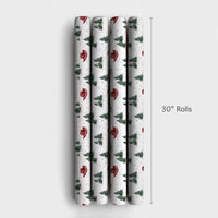 Cowboy Hat Gift Wrap, Western Christmas Wrapping Paper, Rustic Country Xmas Wrapping Paper, Snowy Pine Holiday Paper, Winter Gift Wrap