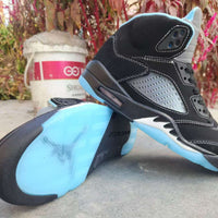 High Top Sneakers, University Blue Black Colorway, Lace Up Design, Casual Gift for Sneaker Fans