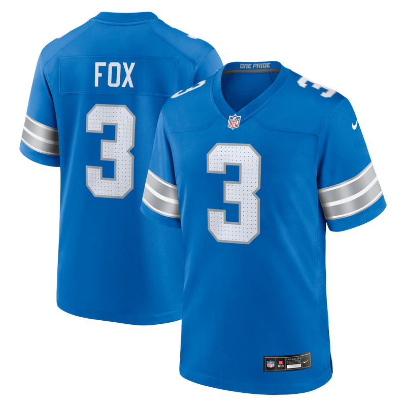 Detroit Lions Jack Fox Blue Team Game Jersey
