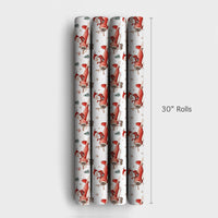 Watercolor Aviation Christmas Gift Wrap, Santa Flying Airplane Wrapping Paper, Vintage Red Plane Wrapping Paper, Pilot Holiday Gift Wrap