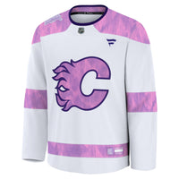 Calgary Flames White Hockey Fights Cancer Survivor Practice Jersey
