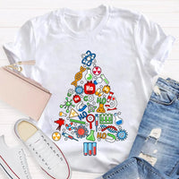 Scientific Instruments Holiday Tree Shirt, Science Teacher Christmas T-Shirt, STEM Chemistry Graphic Tee, Xmas Teacher Present