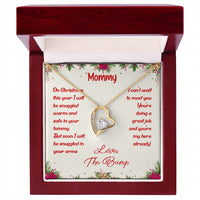 14K White Gold Finish Pendant, First Christmas New Mom Forever Love Heart Necklace
