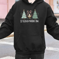 Whimsical Nativity Trees Graphic Sweatshirt, Let Heaven and Nature Sing Christmas Hoodie, Christian Holiday Pullover, Faith Winter Present