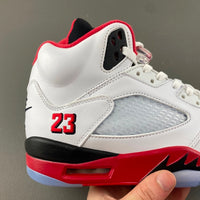 High Top Sneakers, White Black Red Colorway, Lace Up Design, Casual Gift for Sneaker Fans