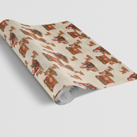 Comfy Reindeer Gift Wrap Paper, Vintage Santa Storytime Wrapping Paper, Nostalgic Christmas Wrapping Paper, Retro Xmas Wrap, Present Wrap