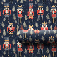 Navy Blue Nutcracker Gift Wrap, Nutcracker Christmas Wrapping Paper, Holiday Soldier Wrapping Paper, Festive Winter Holiday Wrapping Paper