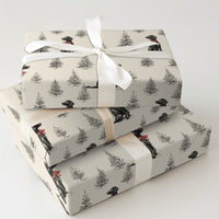 Rustic Holiday Dog Gift Wrap, Black Labrador Christmas Wrapping Paper, Pine Tree Puppy Wrapping Paper, Pet Gift Wrap, Dog Lover Present Wrap