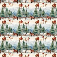 Winter Equestrian Gift Wrap, American Quarter Horse Wrapping Paper, Snowy Horse Holiday Paper Roll, Quarter Horse Christmas Wrapping Paper