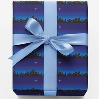 Night Sky Christmas Wrapping Paper, Bethlehem Silhouette Wrapping Paper, Holy City Nativity Wrapping Paper, Holiday Gift Wrap, Present Wrap