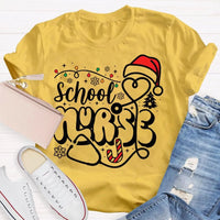 Snowflake Holiday Nurse T-Shirt, School Nurse Christmas Shirt, Winter Healthcare Graphic Tee, Medical Staff Xmas Shirt, Nurse Christmas Present