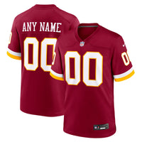 Washington Commanders Burgundy Custom Game Jersey