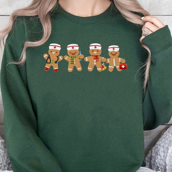 Adorable Holiday Medical Cookie Crewneck, Gingerbread Nurse Christmas Sweatshirt, RN LPN Christmas Pullover, Adorable Hospita