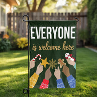 Inclusive Holiday Yard Flag, Everyone Is Welcome Christmas Garden Flag, Diversity Welcome Garden Flag, Winter Lawn Flag, Kindness Yard Present