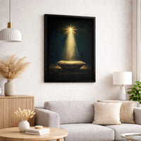 Star of Bethlehem Canvas Wall Art, Nativity Scene Canvas Print, Holy Night Manger Canvas Art, Christian Christmas Decor, Religious Present