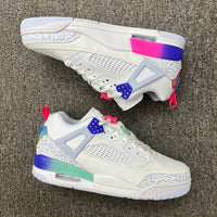 Low Top Basketball Shoes, White Blue Green Colorway, Lace Up Design, Casual Gift for Shoe Lovers