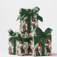 Festive Dog Holiday Gift Wrap, Cocker Spaniel Christmas Wrapping Paper, Adorable Pet Lover Wrapping Paper, Winter Xmas Present Wrap Roll Present