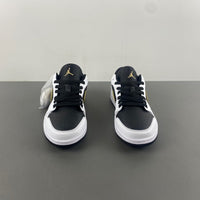 Low Top Sneakers, White Black Gold Colorway, Lace Up Design, Casual Gift for Sneaker Fans