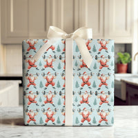 Muscular Weightlifting Santa Gift Wrap, Buff Santa Wrapping Paper, Humorous Gym Christmas Present Paper, Fitness Holiday Gift Wrapping Paper