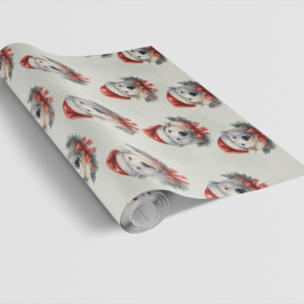 Watercolor Winter Animal Gift Wrap, Polar Bear Christmas Wrapping Paper, Festive Holiday Wrapping Paper, Adorable Seasonal Gi