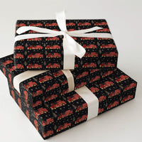 Holiday Firefighter Gift Wrap, Christmas Fire Truck Wrapping Paper, Red Fire Engine Present Paper, Fire Department Holiday Gift Wrap Roll
