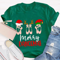 Humorous Christmas Dance Graphic Tee, Merry Dancemas Ballet Teacher T-Shirt, Dance Instructor Holiday Shirt, Adorable Ballerina Xmas Dancer Present