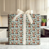 Coastal Holly Holiday Gift Wrap, Lighthouse Christmas Wrapping Paper, Nautical Pine Wrapping Paper, Beach Ocean Winter Gift Wrapping Paper
