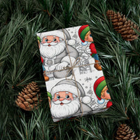 Kids Christmas Activity Gift Wrap, Colorable Santa and Elf Wrapping Paper, DIY Holiday Coloring Wrapping Paper, Winter Xmas Wrapping Paper