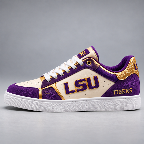 LSU in Purple and Gold - Low Top Court Sneakers - main