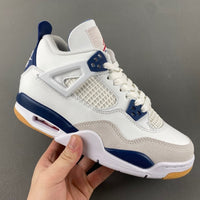 Low Top Sneakers, Blue White Gray Navy Colorway, Leather Footwear, Lace Up Design, Casual Gift for Sneaker Fans