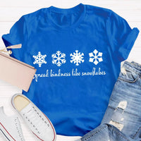Christmas Teacher Shirt, Spread Kindness Like Snowflakes T-Shirt, Festive Holiday Graphic Tee, Winter Kindness Tee, Adorable Xmas Teacher Present